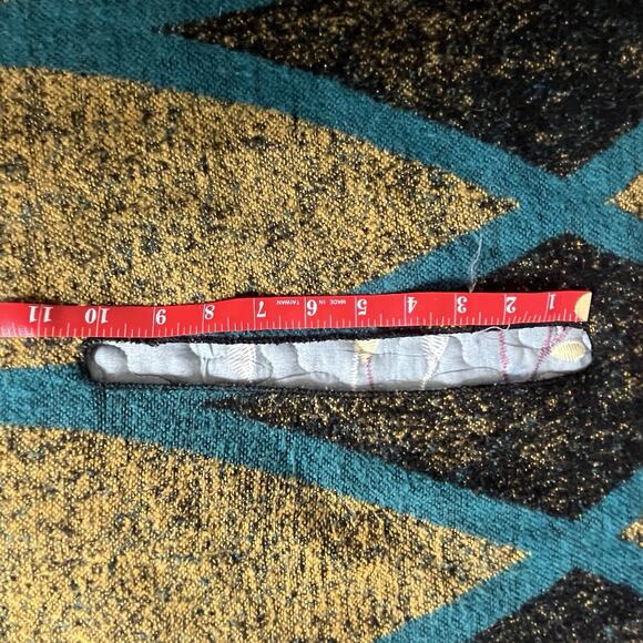 Women's Vest Shawl Peacock-Green Gold Unique One Size Open Front Blanket Poncho - Picture 10 of 11